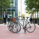 Gray Premium Floor-Fixed Galvanised Steel Cycle Rack for 2 Bicycles