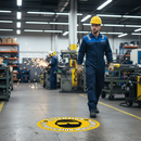 Dark Slate Gray Premium Attention Eye Protection Must Be Worn Floor Sign - High Visibility