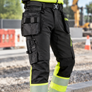 Class 1 Softshell Trousers, Detachable Holsters - Black/Yellow (view 2)
