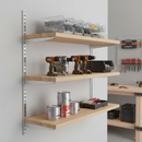 Dark Gray Premium Twin Slot Bracket - Adjustable Chrome Shelf Support