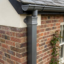 Traditional Aluminium Downpipe Sample — RAL 7037 / 72x72mm (in use)