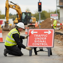 Rosy Brown Premium Traffic Under Signal Control Sign 1050x750mm