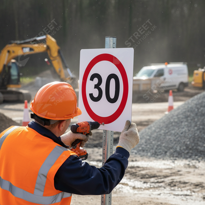 30mph Heavy Duty Metal Sign Face - 750mm High-Performance Visibility