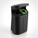 120 litre double external recycling bin with hood (view 2)