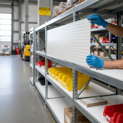Heavy Duty Perforated Back Panel for Retail Shelving - White
