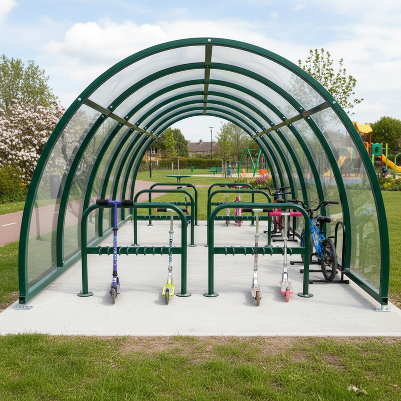 Light Gray Double Sided Heavy Duty Kids Scooter Rack for Schools