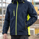 Hi-Vis Waterproof Outer Shell Coat - Dark Navy Blue/Hi-Vis Yellow (view 2)