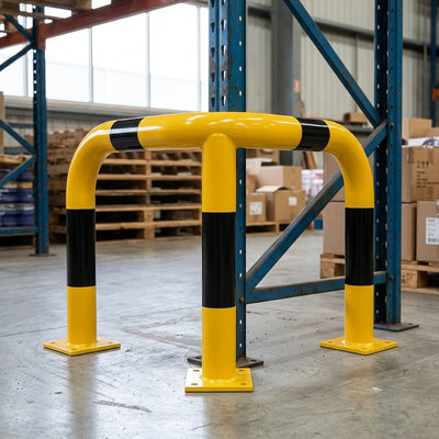 600 x 600 x 600mm Steel Corner Protection Guard Yellow/Black