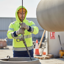 Dark Gray Premium High-Visibility Two-Tone Hoodie Sweatshirt - Yellow/Navy