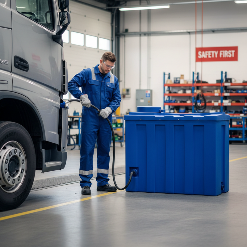 Light Slate Gray Heavy Duty 1000 Litre Bunded Urea Storage Tank