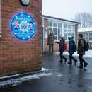 Dark Slate Gray High-Performance Flashing LED Ice Warning Safety Sign for Schools