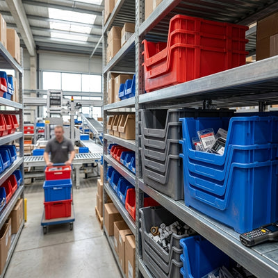50 litre stackable open-fronted plastic pick bin