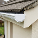 Half Round Aluminium Gutter Stop End - 125mm — RAL 9016 (in use)