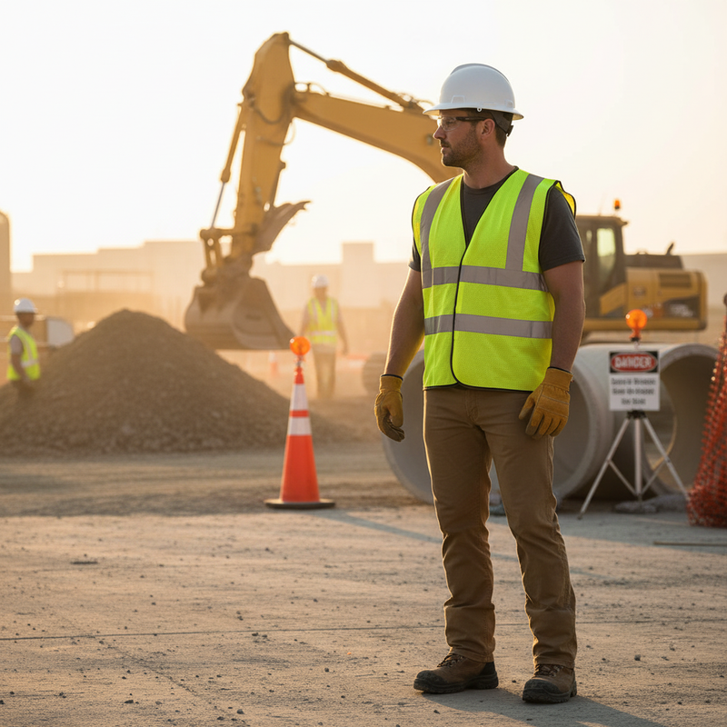 Rosy Brown Premium Hi-Vis Mesh Vest - High Visibility Safety Gear
