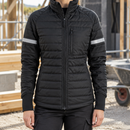 Women's Insulated Work Jacket with Stretch Panels - Black