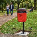 Post mountable dog waste bin polyethylene with steel liner