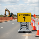 Gray Professional Quick-Fit Sign Face for Traffic Diversions - Diagram 2702A