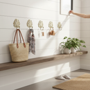 Premium 5 Pack Small Leaf Wall Hook - Durable Brushed Brass Design for Versatile Wall Mounted Storage Solutions
