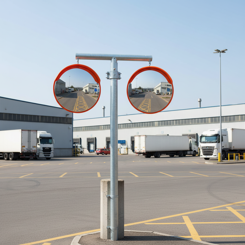 Gray Premium Fork Top for Traffic Mirror Posts - Heavy Duty Mounting Solution