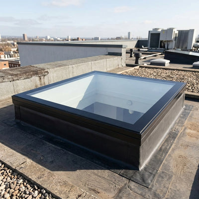 Fixed Flat Glass Rooflight 1200x1200mm for Builders Kerb