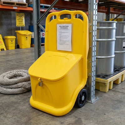 75L Mobile Spill Kit Trolley with Lockable Lid and Wheels
