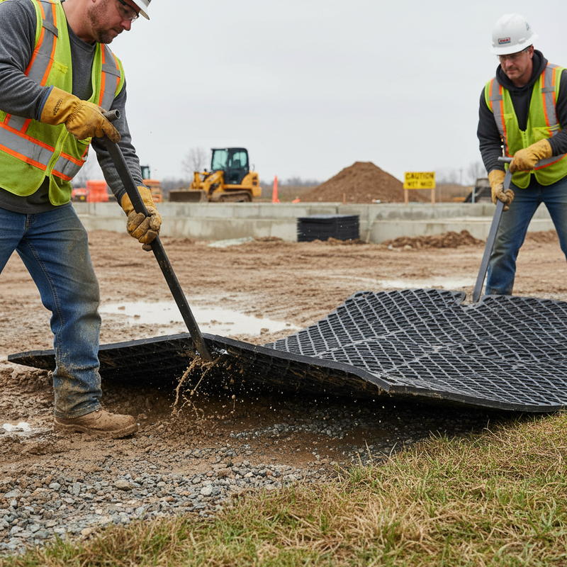 Rosy Brown Premium Ground Protection Mat Drag Hooks for Secure Installation