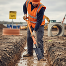 Dim Gray Premium Insulated Drainer Treaded Shovel for Soil Conditions