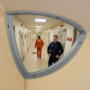 Rosy Brown Premium Anti-Vandal Stainless Steel Mirror with Security Frame - 90°