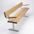 2m and 2.4m Steel Framed Hardwood Slatted Bench Seat (view 2)