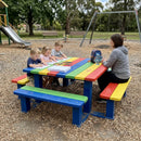 Children's picnic table, multicoloured oak, 2 sizes