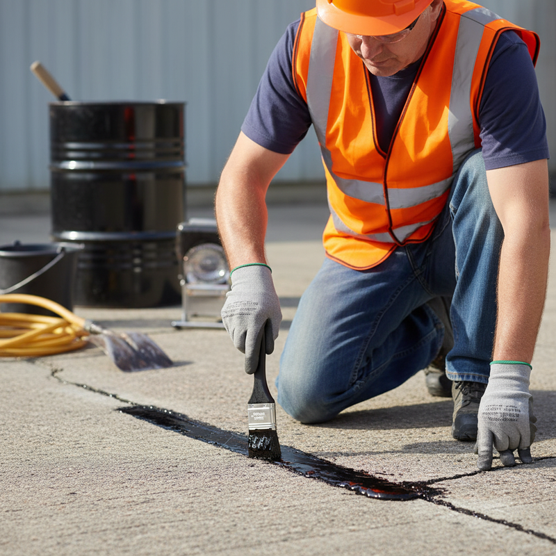 Dark Gray Premium Short Handled Tar and Bitumen Brush - Pack of 12