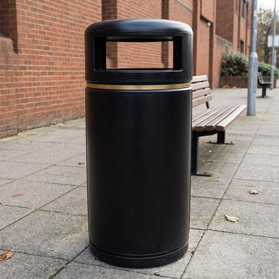 90 Litre Outdoor Litter Bin with Hooded Design