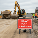 Rosy Brown Premium Heavy Plant Crossing Road Sign 1050x750mm
