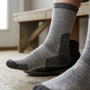 High Wool Felt-Knit Work Socks, Reinforced Heel/Toe - Grey/Black
