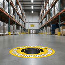 Light Slate Gray High-Performance Ear Protection Required Floor Sign - Slip Resistant Vinyl