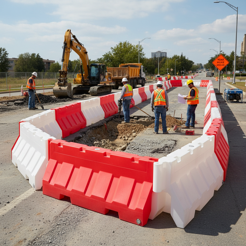 Gray Premium 2 Metre Water Filled Barrier for Crowd Control and Traffic Management