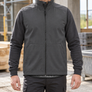 Windproof Soft Shell Work Vest with High Collar - Steel Grey