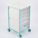 Steel Single Column Tray Trolley with 6 Drawers - 100mm Depth (view 2)