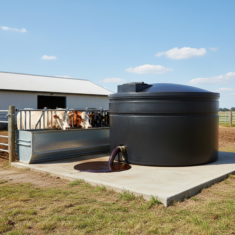 Light Steel Blue Heavy Duty 4300 Litre Molasses Storage Tank