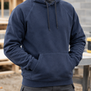 Heavyweight Pullover Work Hoodie with Kangaroo Pocket - Navy (view 2)