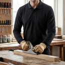 Black Long Sleeve Work Polo Shirt - Cotton Blend