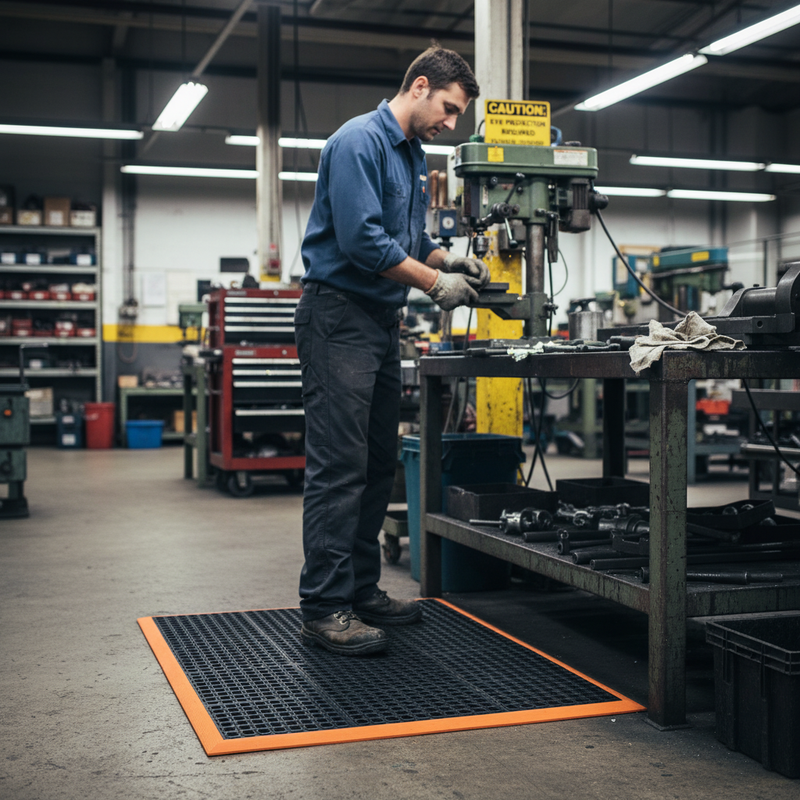 Dark Slate Gray Heavy Duty Anti-Fatigue Mat with Slip Resistant Surface