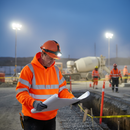 Light Slate Gray Premium Pull-over Hi-vis Hoodie - High Visibility Orange