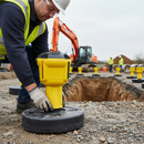 Gray Premium Barrier Dummy Unit - No Tape for Safety Cordon Systems