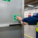 Light Slate Gray Premium Slide to Open Fire Safety Signs - Reversible Design