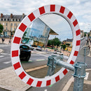 800mm Diameter Convex Traffic Mirror with Red & White Frame