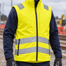 Hi-Vis Safety Vest with Zipped Pockets - EN ISO 20471 - Yellow/Navy