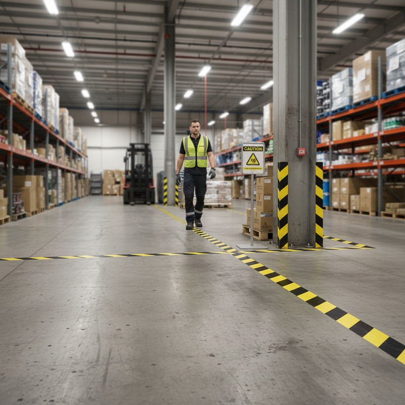 Slate Gray Premium Black & Yellow Reflective Hazard Warning Tape - 2 Rolls