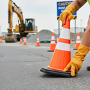 Gray 750mm 2-Piece Heavy Duty Traffic Cone with High Wind Resistance