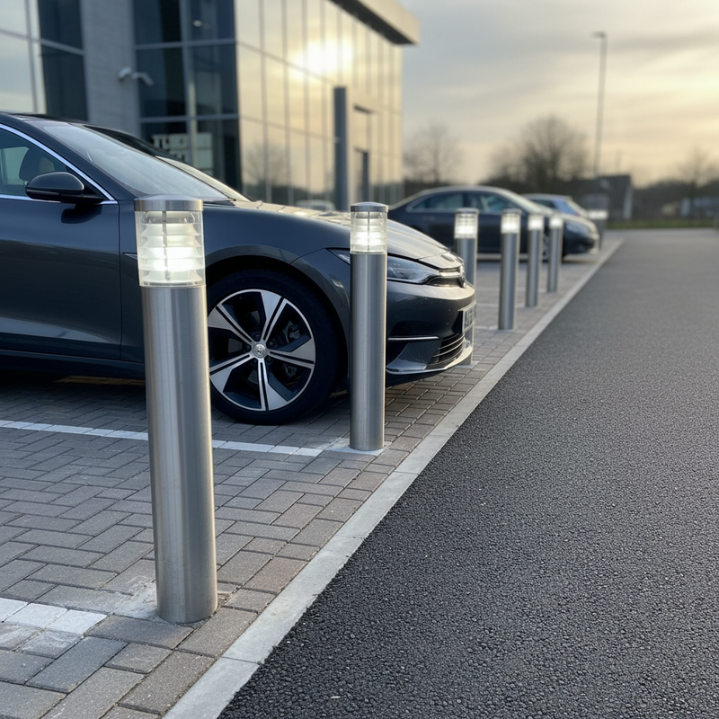 Dark Slate Gray High-Performance Illuminated Bollard - 1000mm for Public Spaces